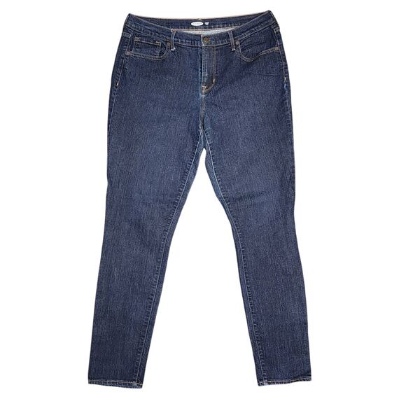 Old Navy Curvy Skinny Jeans Mid Rise Size 12 Long Dark Wash - Picture 1 of 7